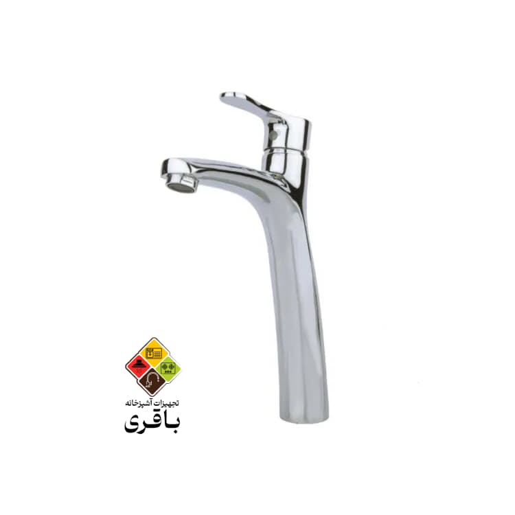 شیر روشویی پایه بلند راسان مدل صدف کروم