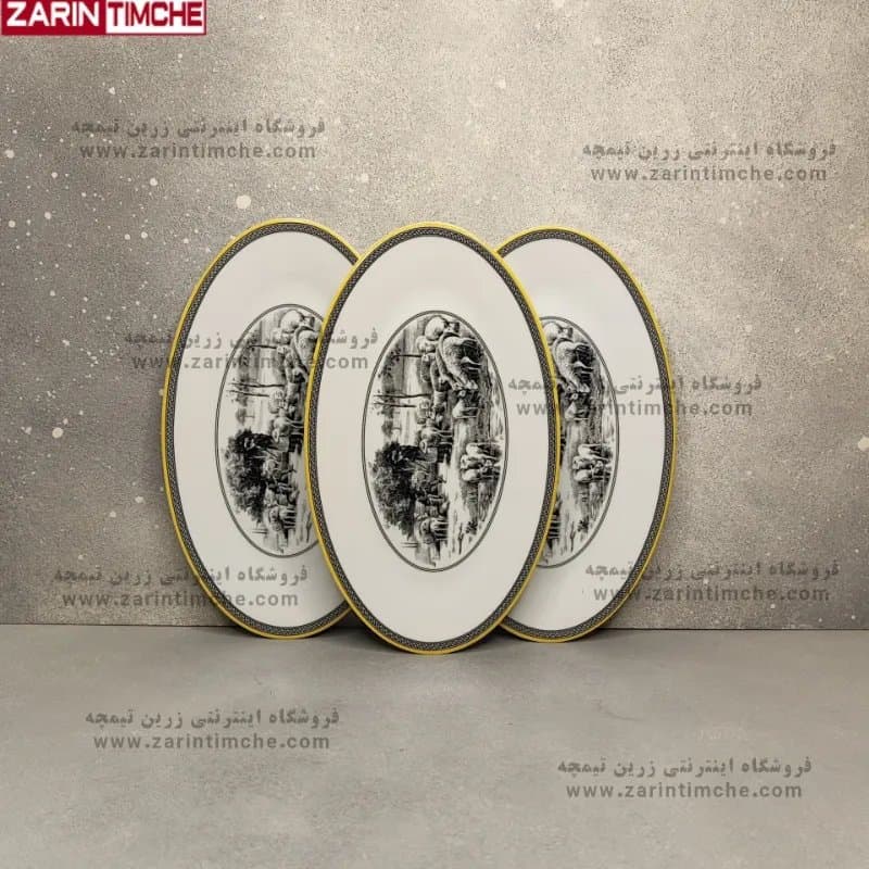 دیس بیضی 24 الویه خوری چینی زرین مدل ویلیج بسته سه عددی — تصویر ۴