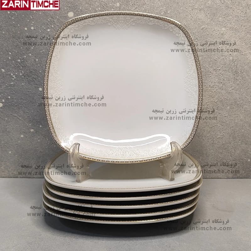 پیش دستی چینی زرین کواترو مدل ریوا طلایی — تصویر ۲