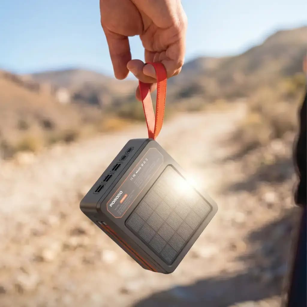 پاوربانک خورشیدی Laros ظرفیت 120000 میلی آمپری پرودو Porodo Laros 120000mAh Power Bank — تصویر ۳