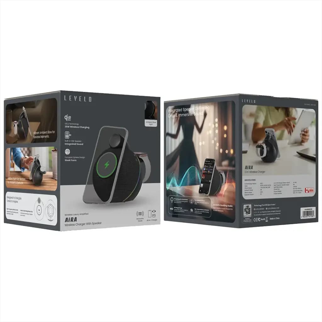 شارژر بی سیم Aira با اسپیکر لِولو Levelo Aira Wireless Charger With Speaker — تصویر ۸