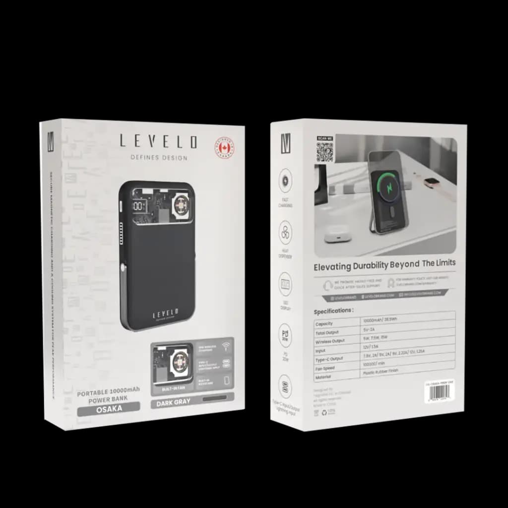 پاوربانک Osaka ظرفیت 10000 میلی آمپری لِولو Levelo Osaka Portable 10000mAh Power Bank — تصویر ۷