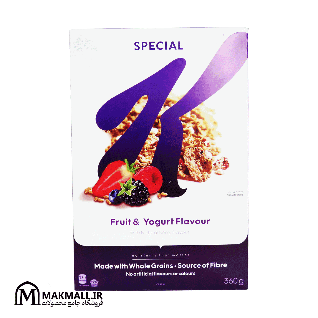 کورن فلکس کلاگز اسپشیال کی (Special K) طعم میوه و ماست 360 گرم | Kellogg’s Fruit & Yogurt — تصویر ۴