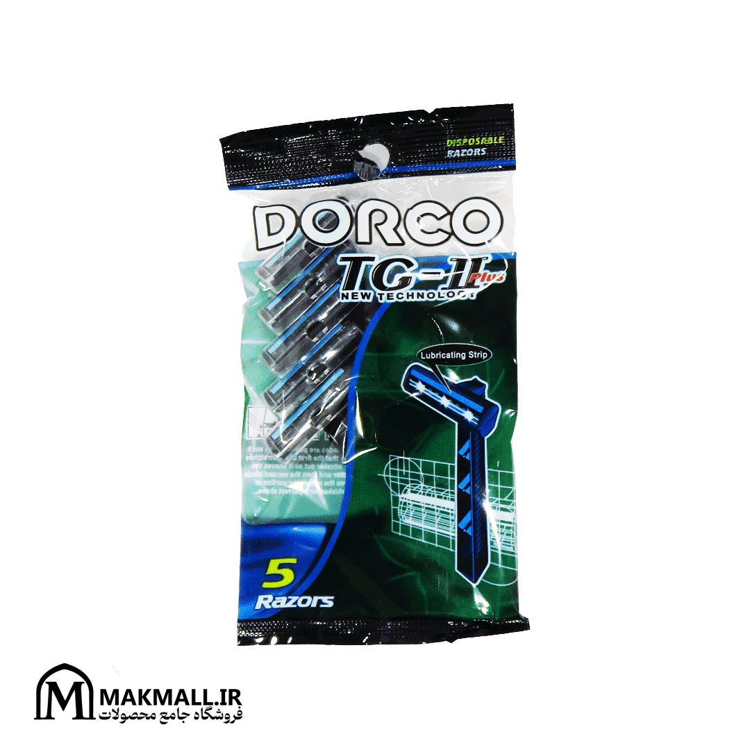 تیغ دورکو TG-II Plus یکبار مصرف 5 عددی مردانه | DORCO TG-II Plus Disposable Razor 5 Pack — تصویر ۲