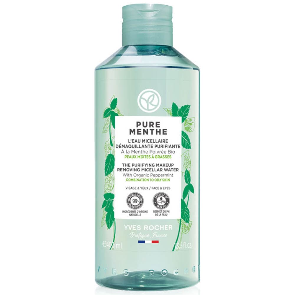 آب میسلار پاک کننده ایوروشه مدل Pure Menthe مناسب پوست مختلط و چرب 400 میل