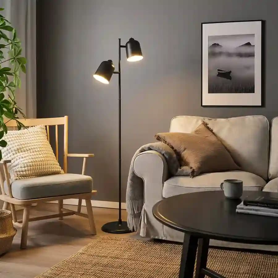 چراغ ایستاده ایکیا مدل KLÖVING رنگ سیاه براق — تصویر ۱۲