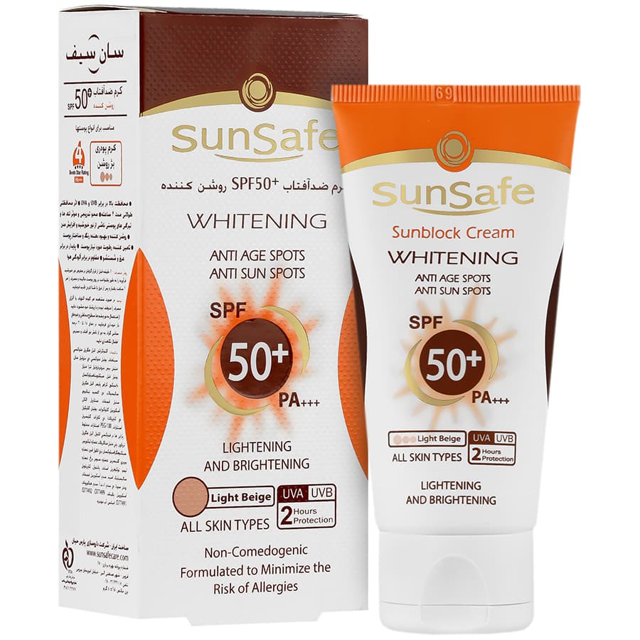 کرم ضد آفتاب روشن کننده رنگی سان سیف SPF50 حجم 50 میلی لیتر