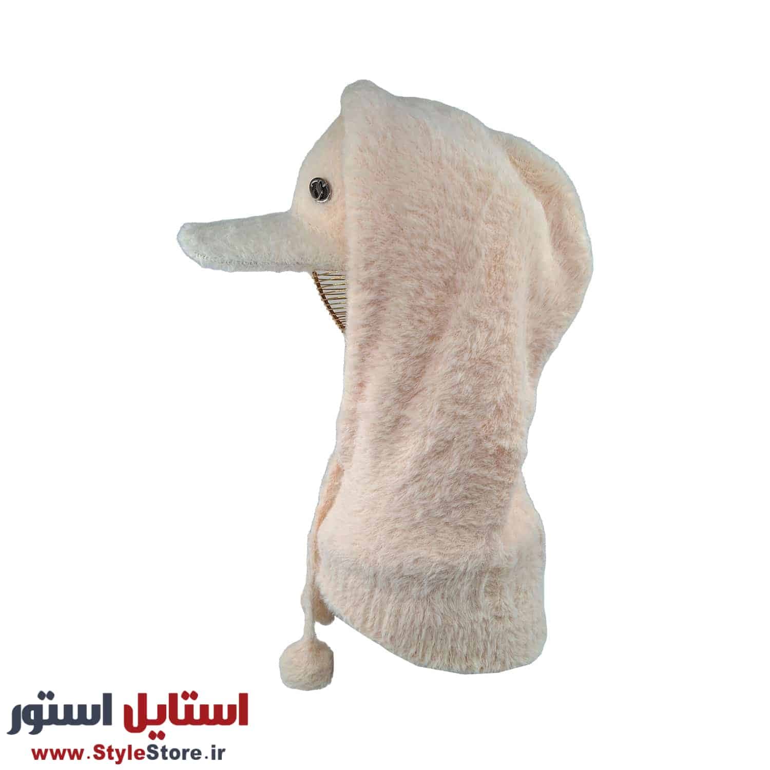 ست کلاه و شال گردن بافتنی زنانه سام مدل 518 رنگ کرم — تصویر ۴