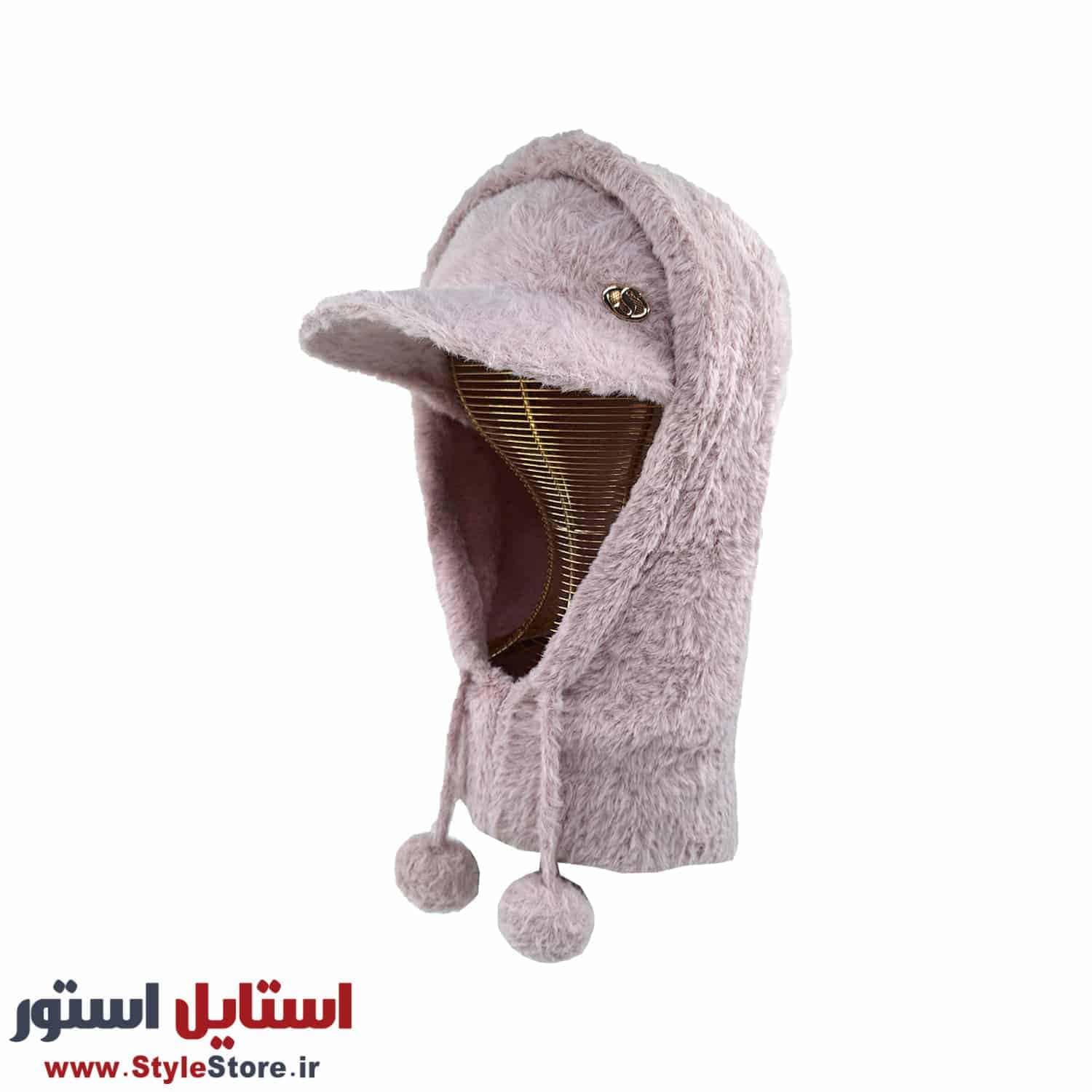 ست کلاه و شال گردن بافتنی زنانه سام مدل 518 رنگ کالباسی — تصویر ۴