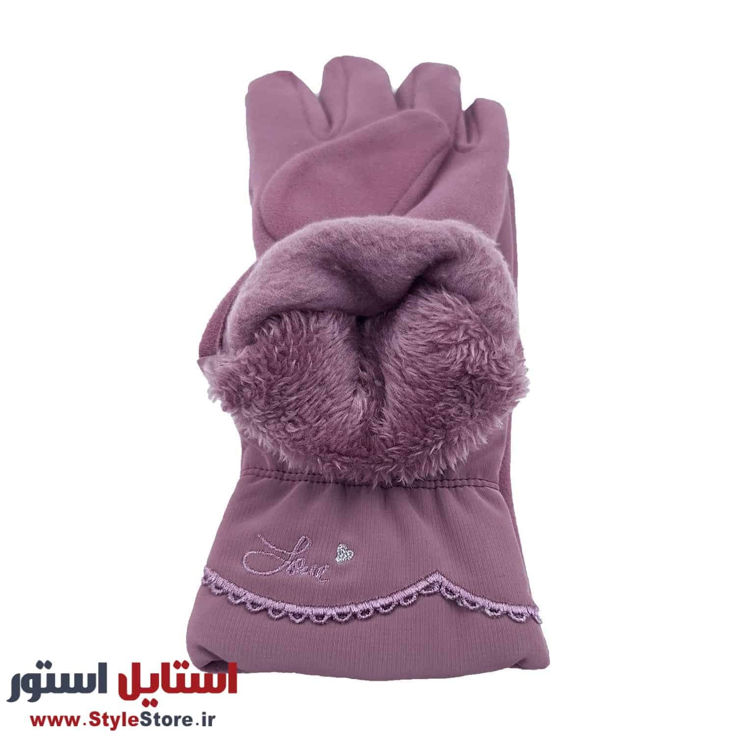 دستکش زنانه مدل AA کد 1469 رنگ یاسی — تصویر ۹