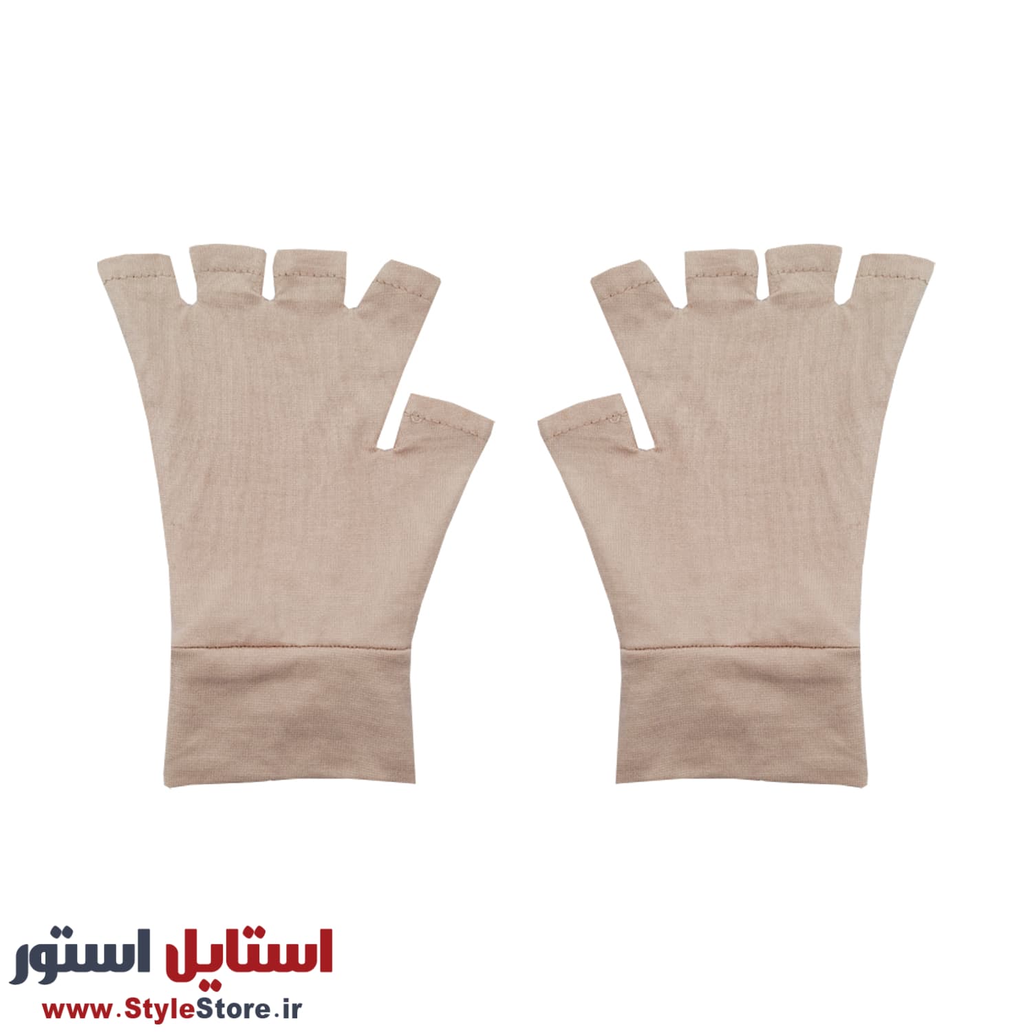 دستکش زنانه نیم انگشتی سیلکا کد 1099 رنگبندی (کرم سفید مشکی) — تصویر ۵