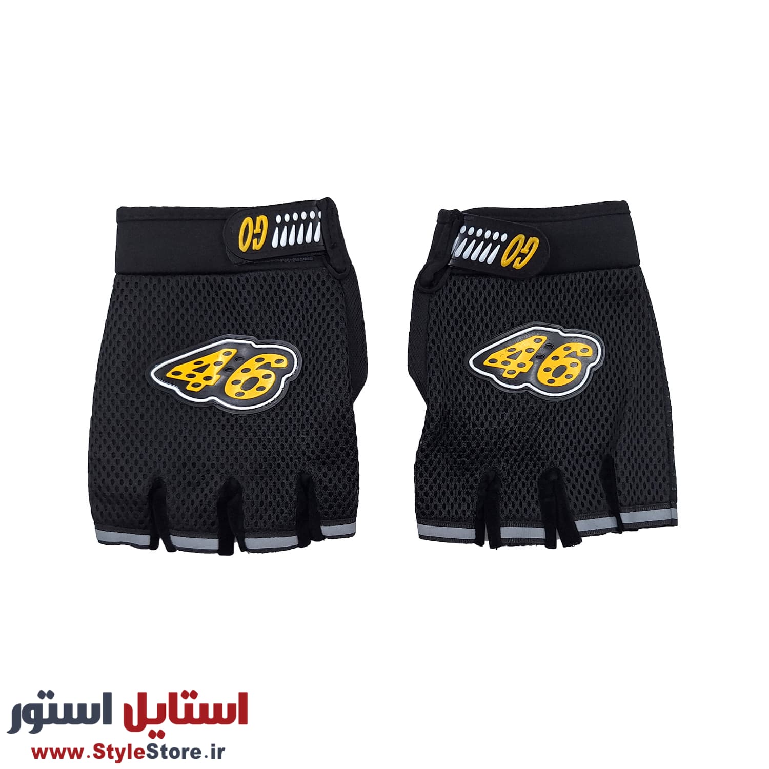 دستکش دوچرخه سواری نیمه انگشتی طرح عدد 46 کد 2062 — تصویر ۵