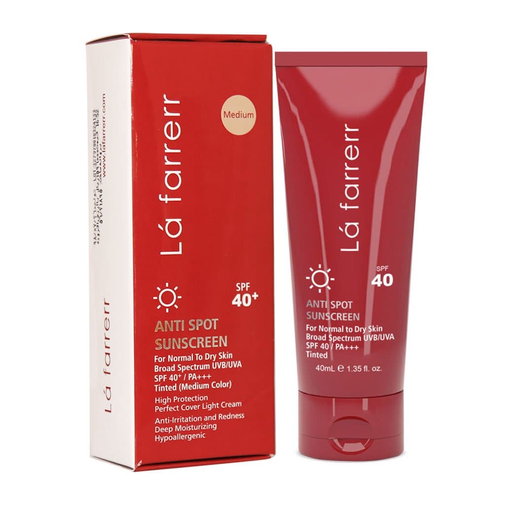 کرم ضد آفتاب ضد لک رنگی لافارر رنگ روشن SPF40 مناسب پوست خشک و معمولی 40 میلی لیتر