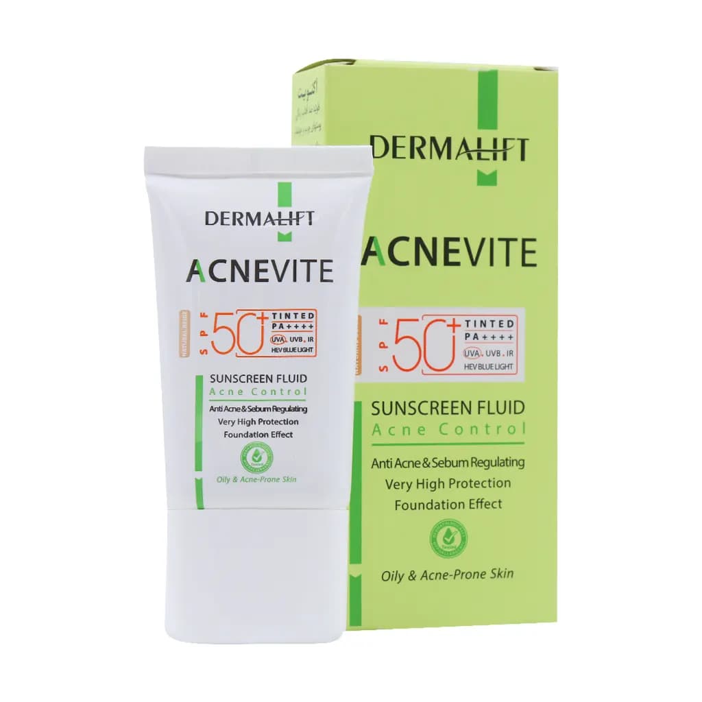فلوئید ضد آفتاب بی رنگ آکنویت SPF50 درمالیفت Dermalift