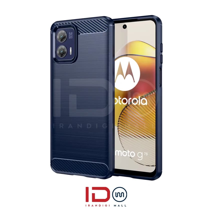 قاب فیبر کربن گوشی موتورولا مدل MOTOROLA G73 برند rugged armor رنگ سرمه ای