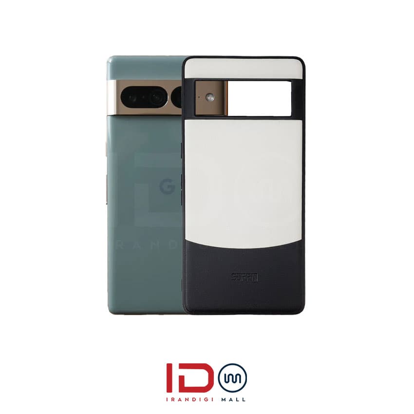 قاب چرمی گوشی گوگل مدل Google Pixel 7 Pro برند Soffni رنگ سفید طوسی — تصویر ۳