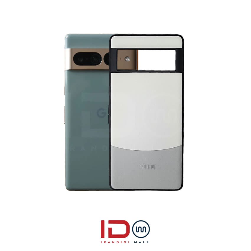 قاب چرمی گوشی گوگل مدل Google Pixel 7 Pro برند Soffni رنگ سفید طوسی
