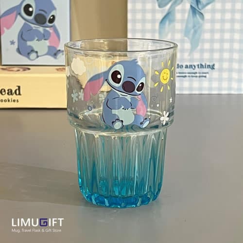 ماگ دیزنی استیچ شیشه ای آبی (Stitch)- کد 0296