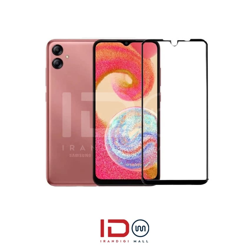 گلس شیشه ای تمام صفحه و فول چسب گوشی سامسونگ مدل Samsung A04e برند ردلیبل