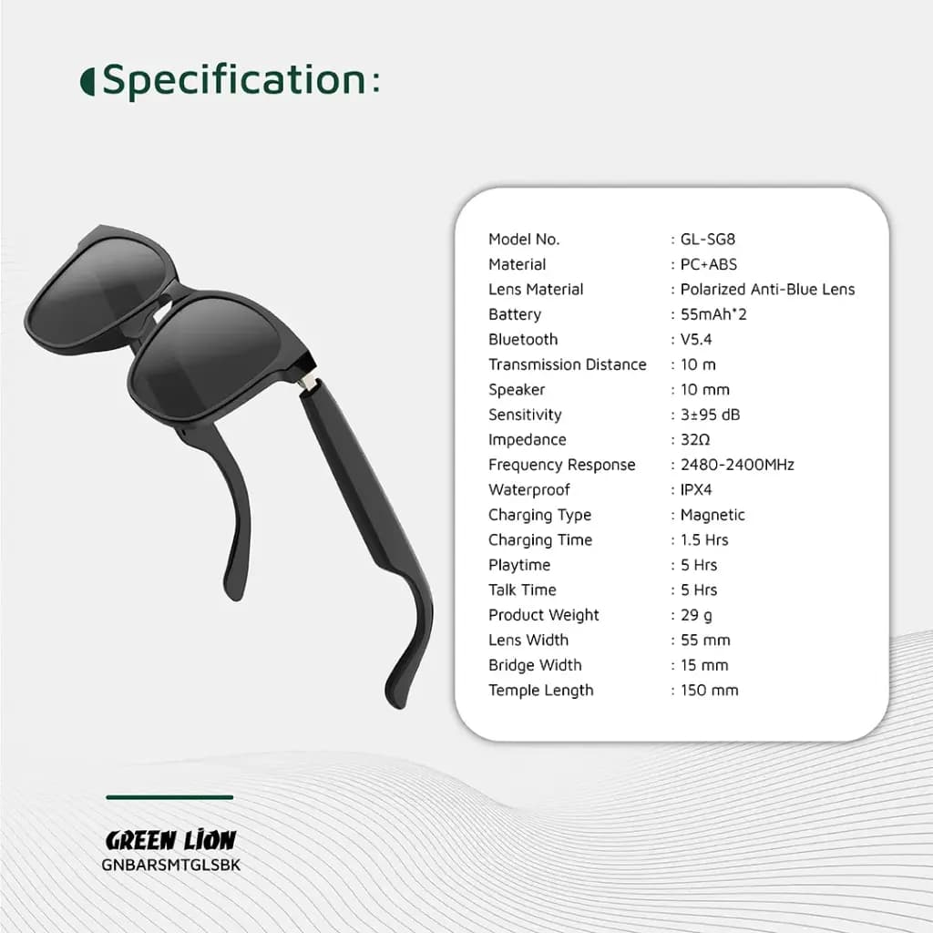 عینک هوشمند Barcelona گرین لاین Green Lion Barcelona Smart Glasses — تصویر ۴