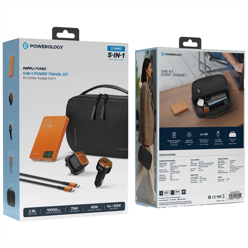 پک مسافرتی قدرتمند ۵ کاره Nirvano پاورولوژی Powerology Nirvano 5-In-1 Power Travel Kit — تصویر ۱۰