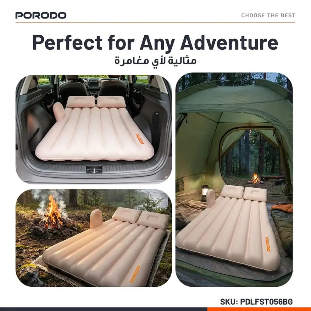 تشک بادی خودرو مدل PDLFST056BG پرودو Porodo Inflatable Car Backseat Air Mattress — تصویر ۱۰