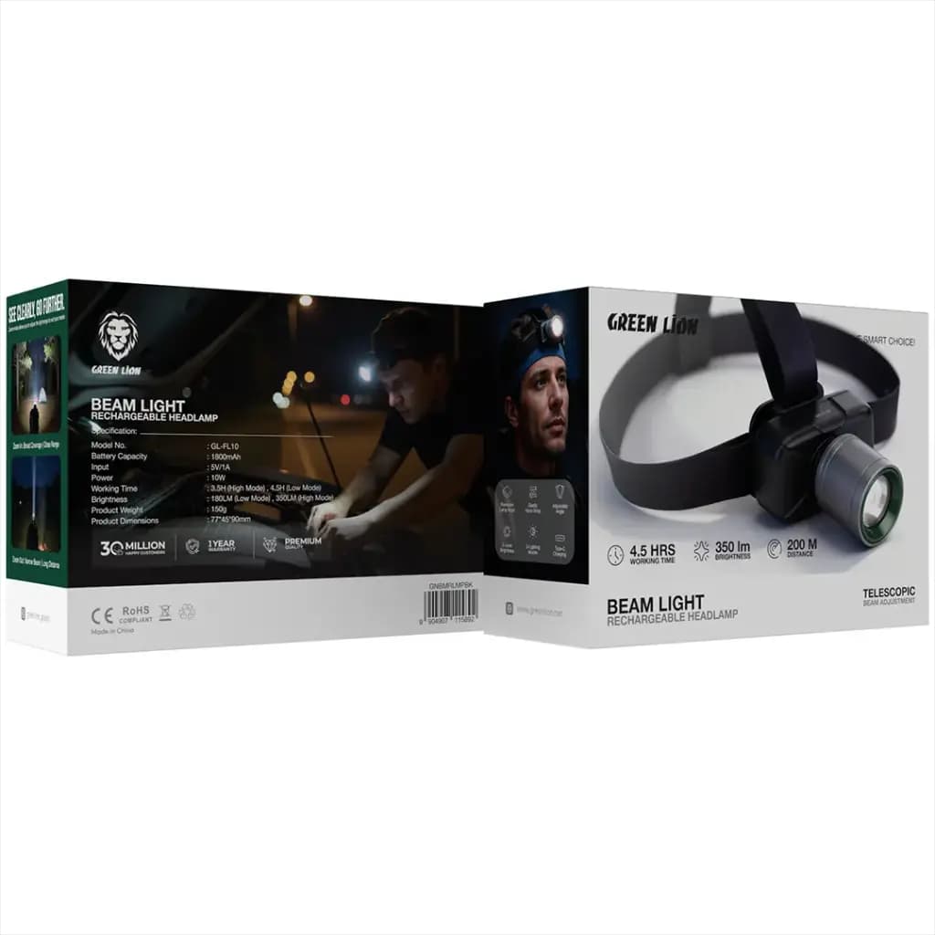 هدلامپ شارژی Beam Light گرین لاین Green Lion Beam Light Headlamp — تصویر ۳