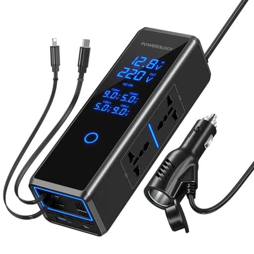 اینورتر خودرو مدل PWCPI300W پاورولوژی Powerology 300W x2 AC Socket Car Power Inverter — تصویر ۲