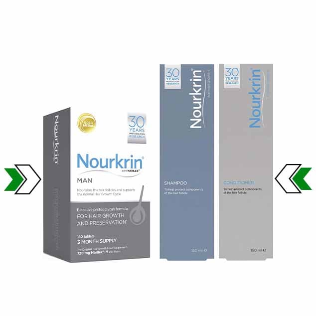 پک شامپو، نرم کننده و قرص نورکرین آقایان – Nourkrin Man Promotion Pack — تصویر ۱۰