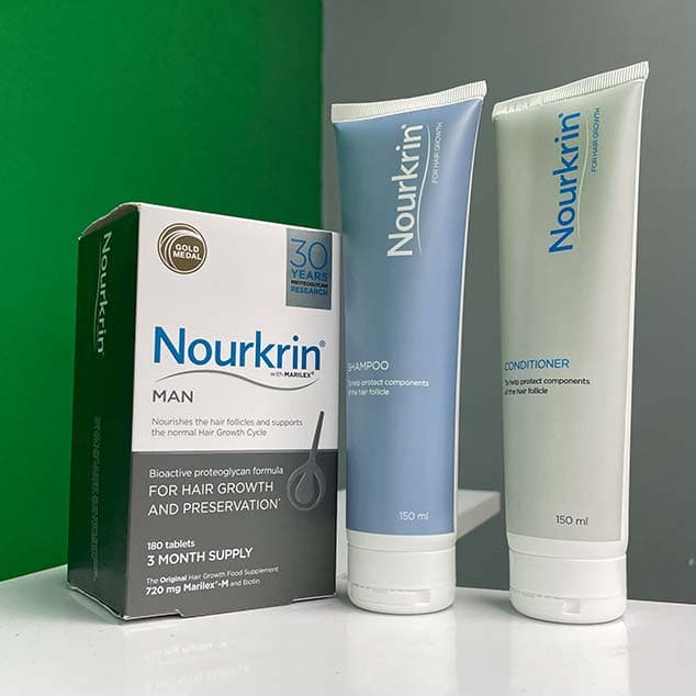 پک شامپو، نرم کننده و قرص نورکرین آقایان – Nourkrin Man Promotion Pack — تصویر ۸