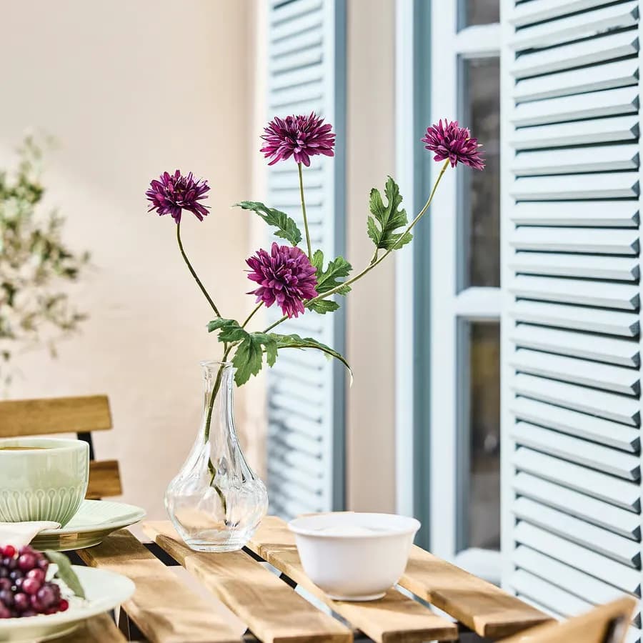 گل مصنوعی ایکیا مدل SMYCKA، نوع Chrysanthemums، یاسی، ارتفاع ۷۱ سانتی‌متر — تصویر ۴