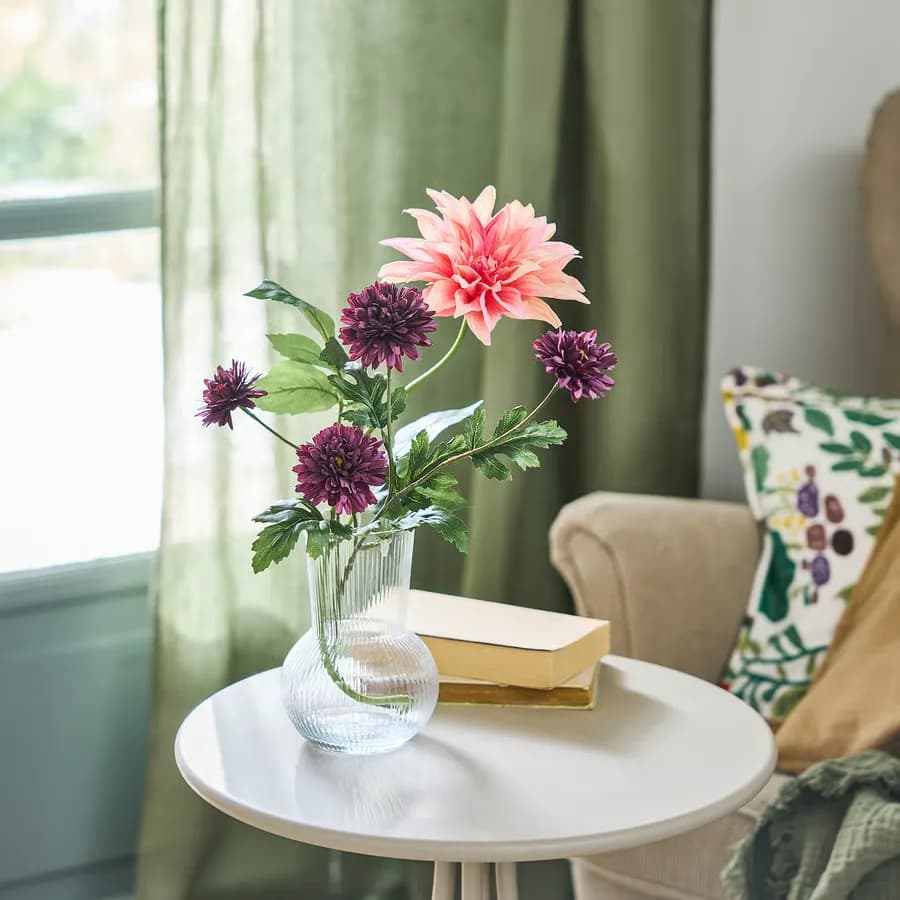 گل مصنوعی ایکیا مدل SMYCKA، نوع Chrysanthemums، یاسی، ارتفاع ۷۱ سانتی‌متر — تصویر ۳