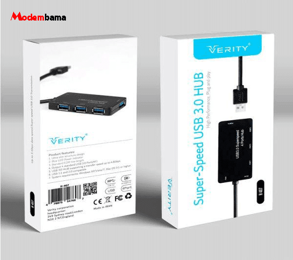 هاب چهار پورت USB 3.0 وریتی مدل H407 — تصویر ۹