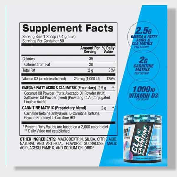 سی ال آ + الکارنیتین پودری بی پی آی – BPI CLA + Carnitine 350g — تصویر ۱۰