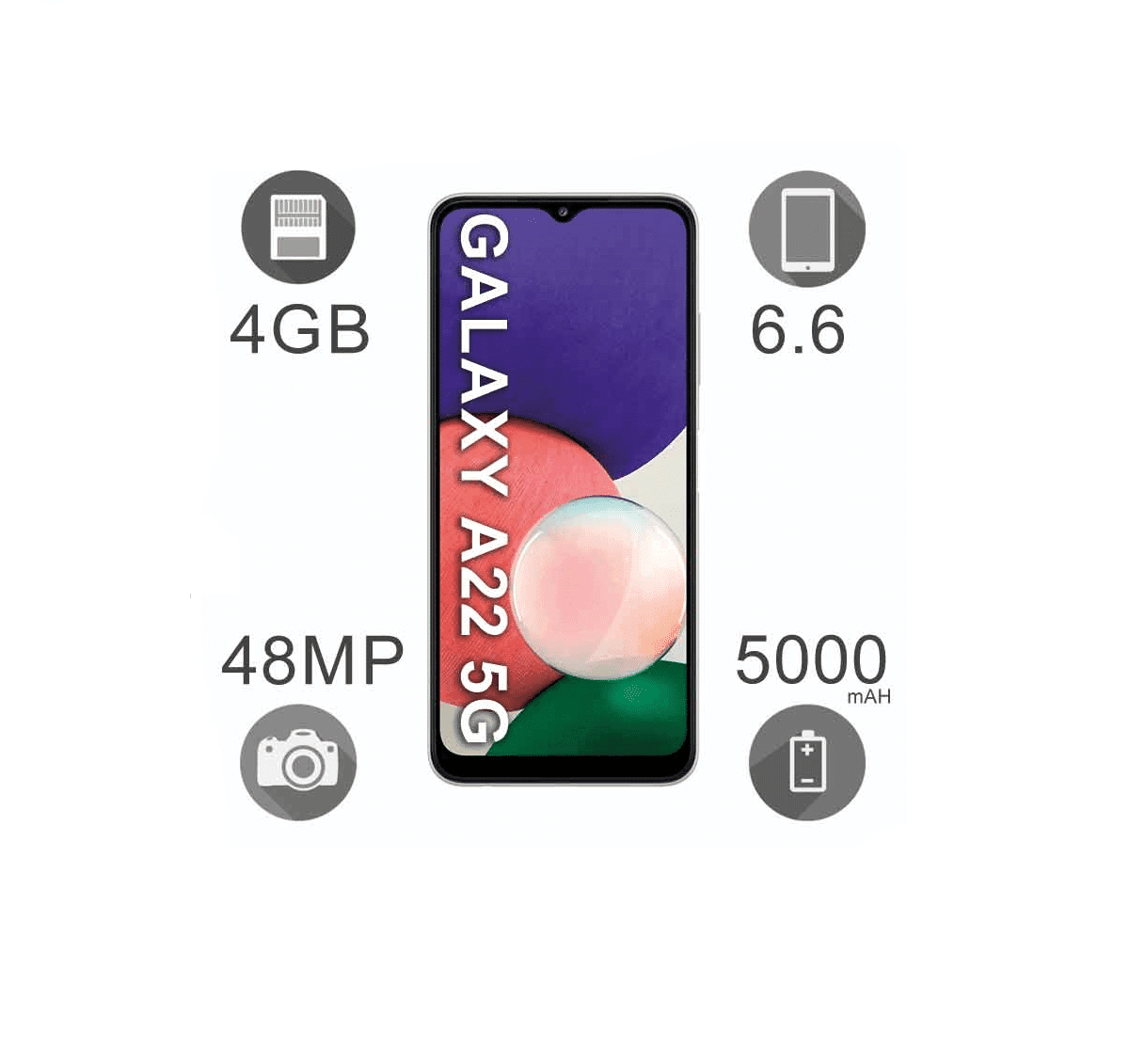 گوشی موبایل سامسونگ مدل Galaxy A22 5G SM-A226b دو سیم کارت ظرفیت 128 گیگابایت و رم 8 گیگابایت