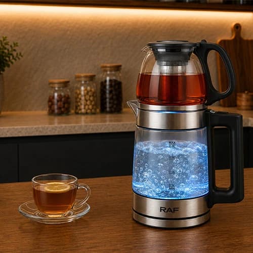 چای ساز روهمی راف مدل R.7898 ظرفیت ۲ لیتر با کتری پیرکس