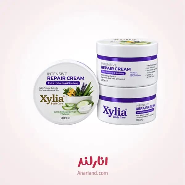 کرم ترمیم کننده خیلی قوی بدن زیلیا (اکسیلیا) Xylia مدل Intensive Repair Cream مناسب پوست های خشک تا خیلی خشک حجم 100 میل — تصویر ۲