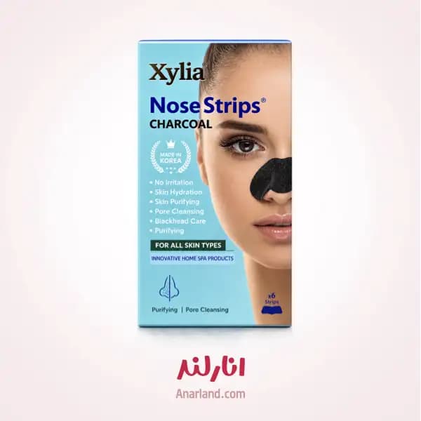 چسب بینی 6 عددی جوش های سرسیاه کره ای زیلیا (اکسیلیا) Xylia مدل ذغالی