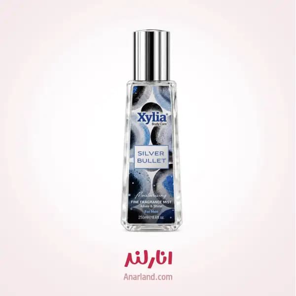 بادی اسپلش بدن و مو مردانه زیلیا (اکسیلیا) Xylia مدل Silver Bullet حجم 250 میلی لیتر