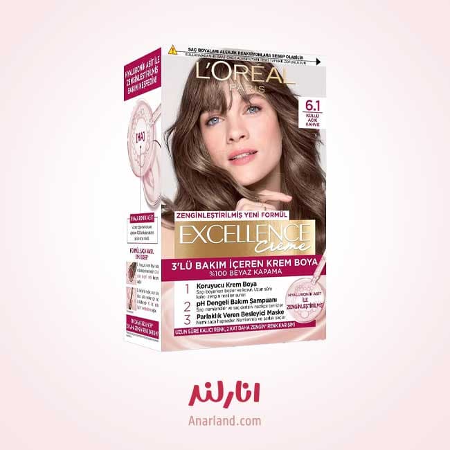 کیت رنگ مو لورآل سری Excellence Creme شماره 6.1