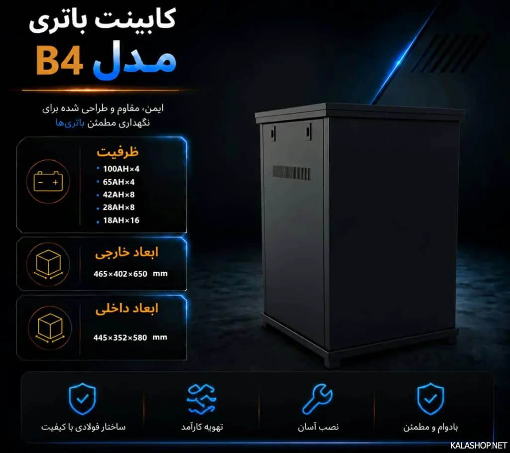 کابینت باتری مدل B4 – دو طبقه — تصویر ۶