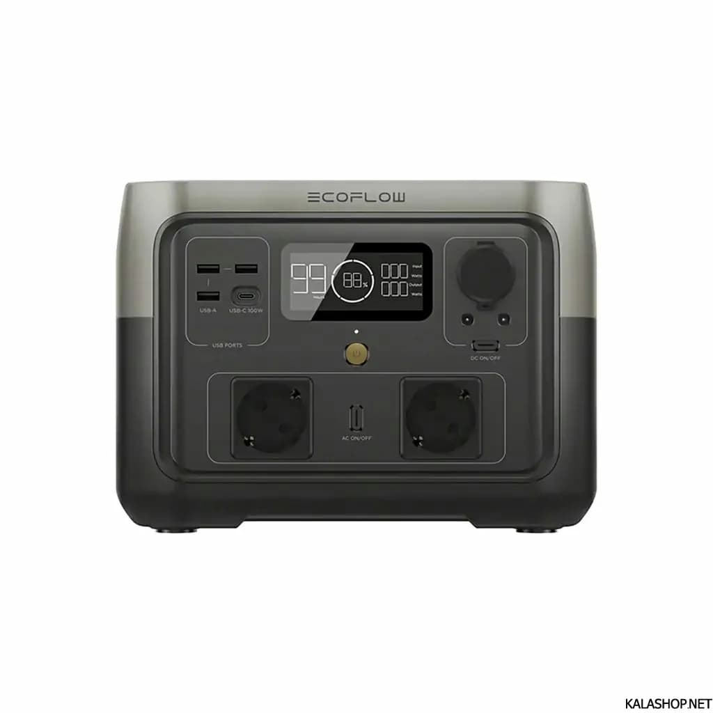 پاور استیشن اکوفلو 500 وات ظرفیت 512 وات ساعت مدل RIVER 2 MAX