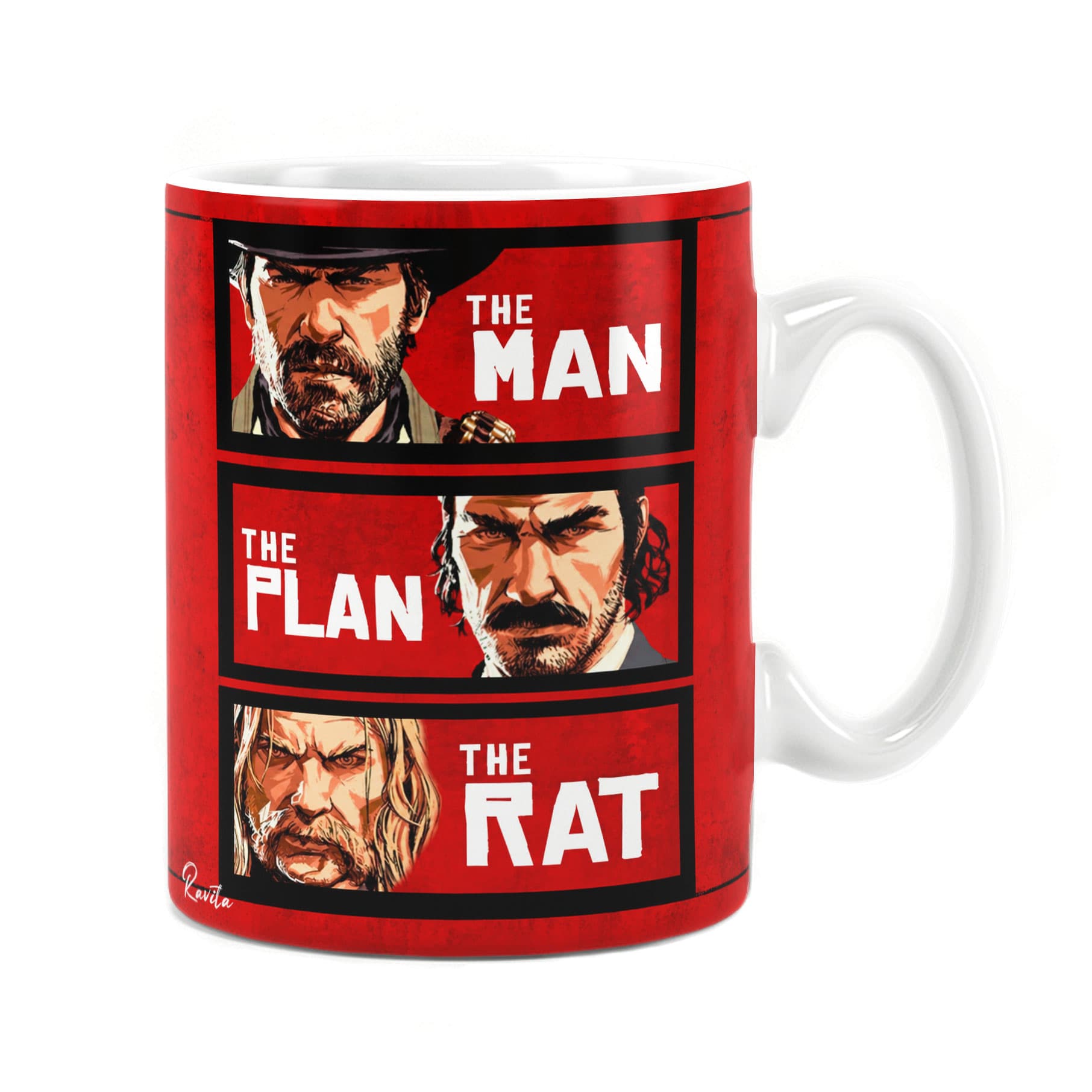 ماگ راویتا طرح آرتورمورگان داچ وندرلیند و مایکا بل رد دد ردمپشن ۲ Red Dead Redemption 2 کد 3931 — تصویر ۲