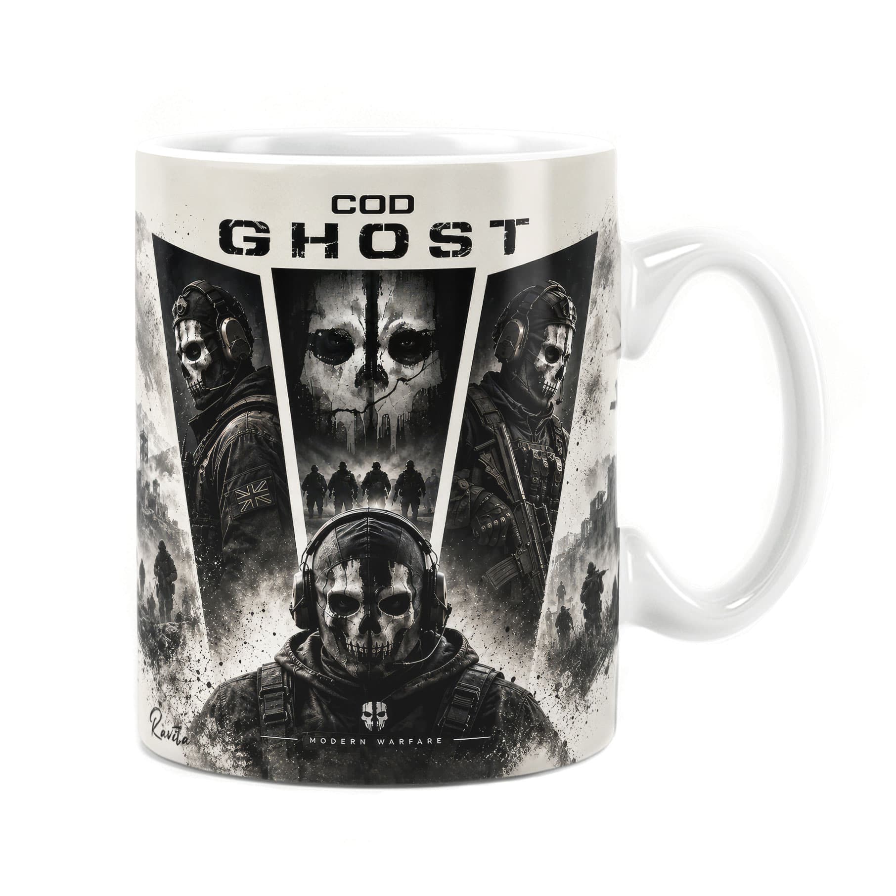 ماگ حرارتی راویتا طرح گوست کال اف دیوتی – Ghost Call of Duty کد 3924 — تصویر ۹