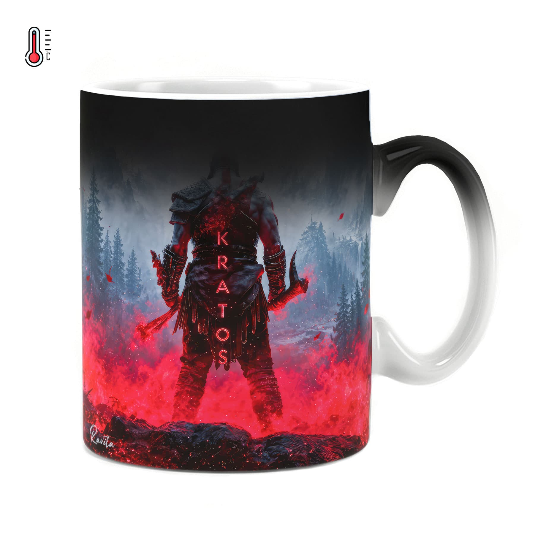 ماگ حرارتی راویتا طرح کریتوس خدای جنگ – Kratos God of War کد 3914