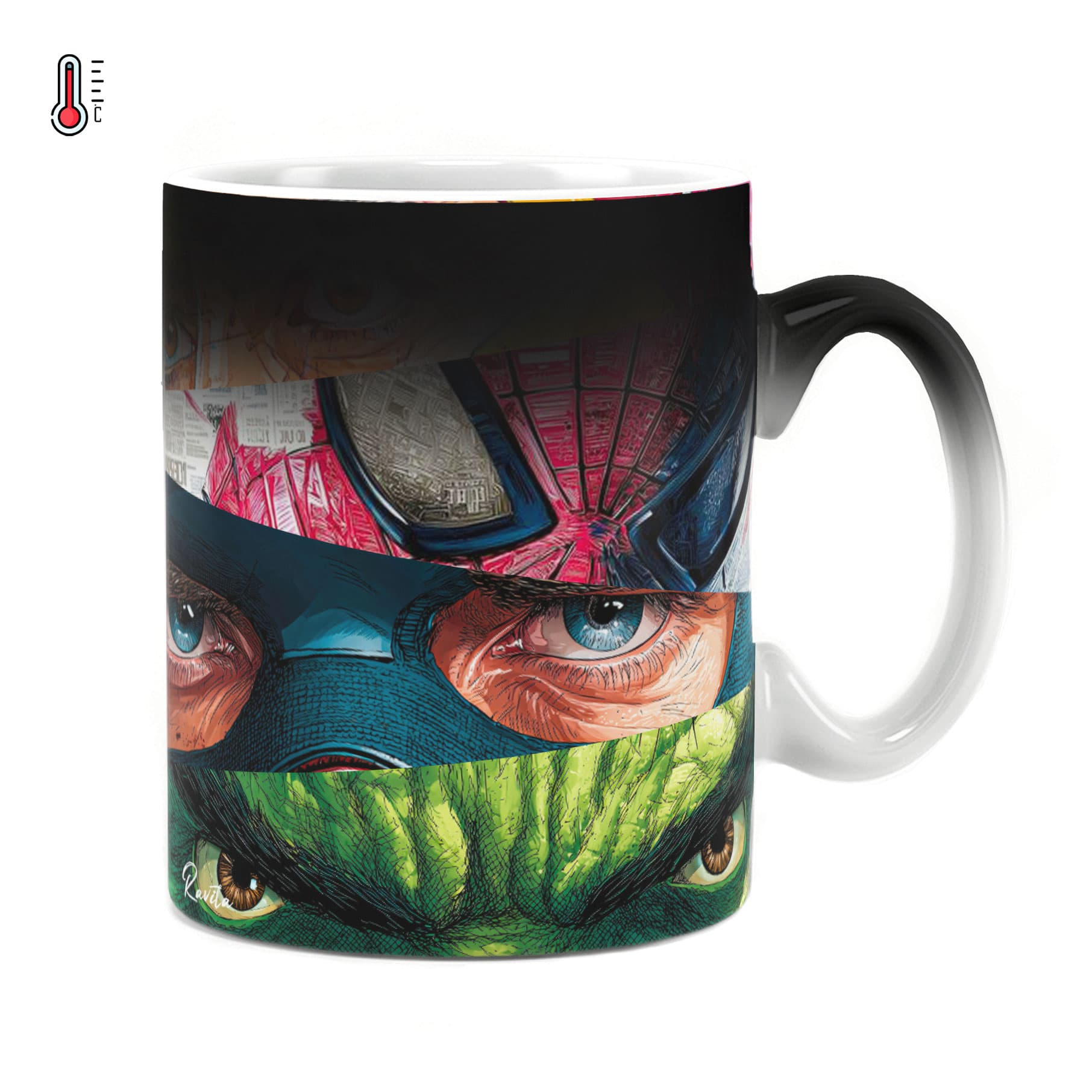 ماگ حرارتی راویتا طرح ابرقهرمانان مارول – Marvel Superheroes Iron Man,Spider-Man,Captain America & Hulk کد 3899