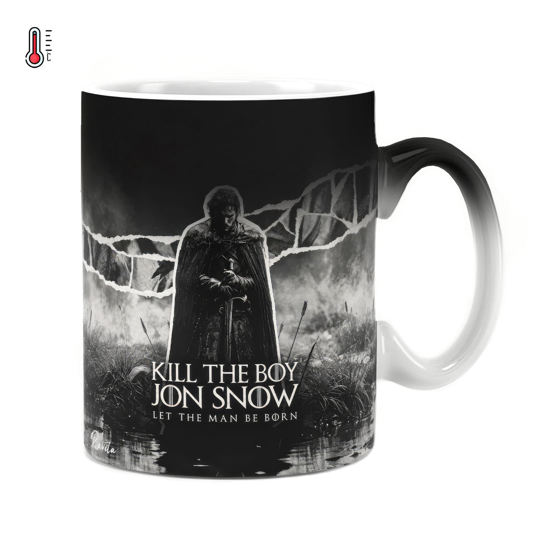 ماگ حرارتی راویتا طرح جان اسنو بازی تاج‌وتخت – Jon Snow Game of Thrones کد 3903
