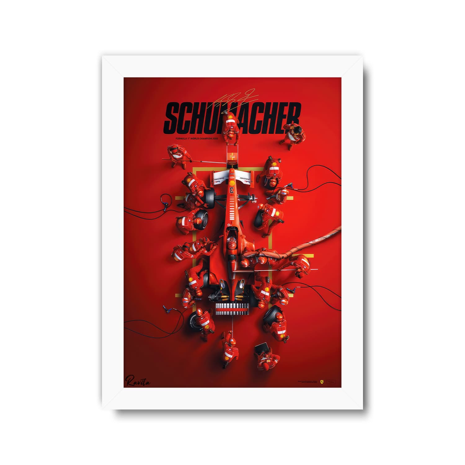 تابلو تکی راویتا طرح فراری فرمول یک – Ferrari F1-2000 Formula 1 کد 3867 — تصویر ۸