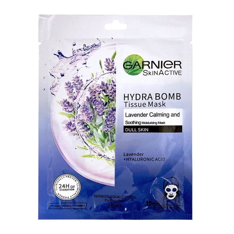 ماسک ورقه ای صورت روغن اسطوخودوس و هیالورونیک اسید گارنیر (Garnier)