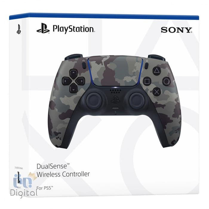 دسته بازی پلی استیشن ۵ مدل DualSense رنگ Gray Camouflage